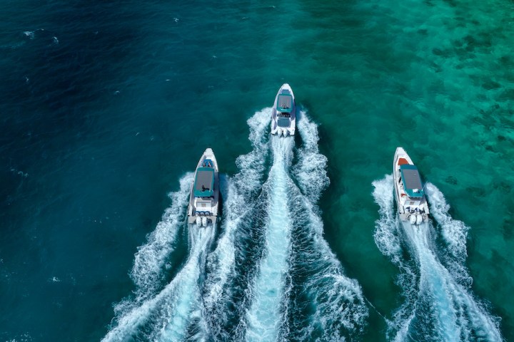a person swimming in a body of water