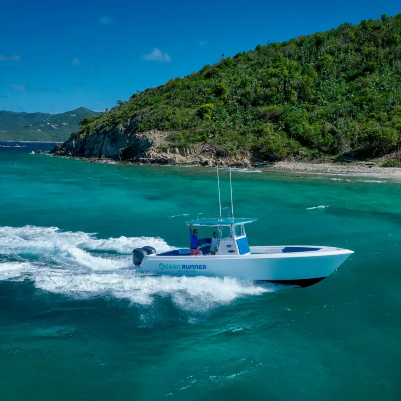 a small boat in a body of water