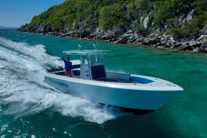 a small boat in a body of water