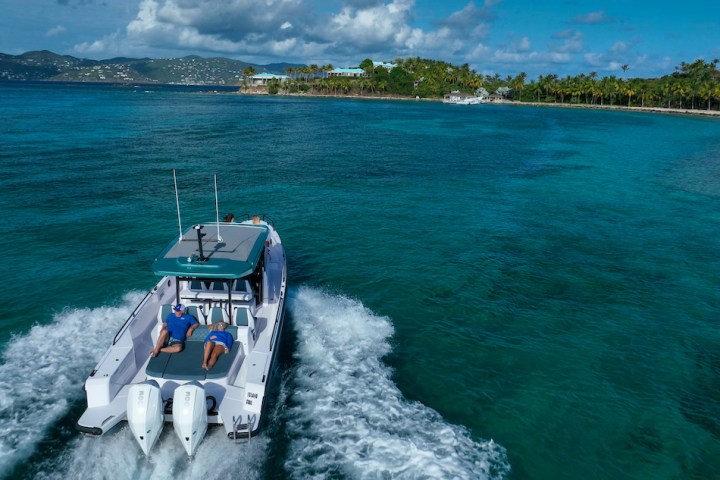 a small boat in a body of water
