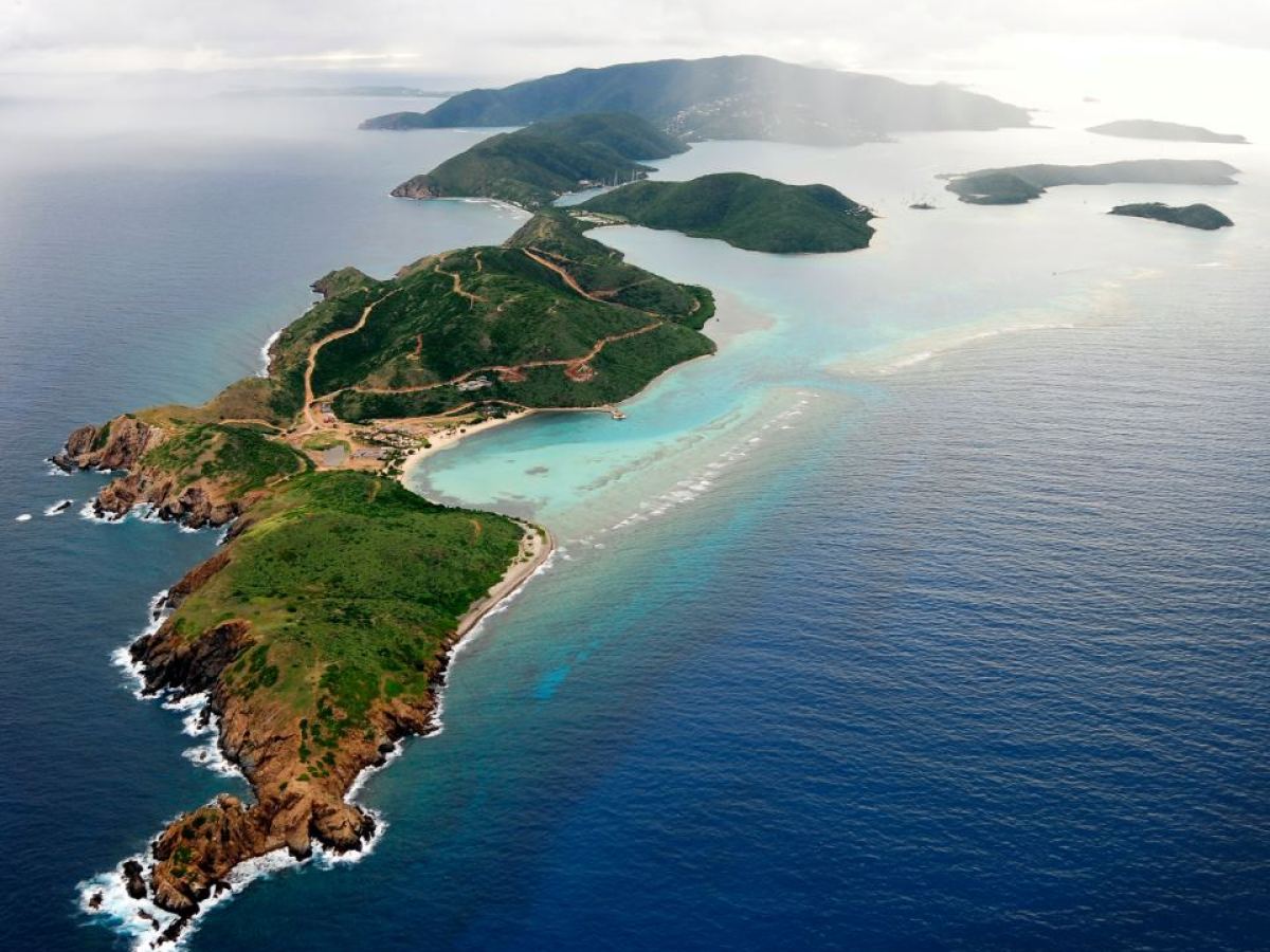 an island in the middle of a body of water