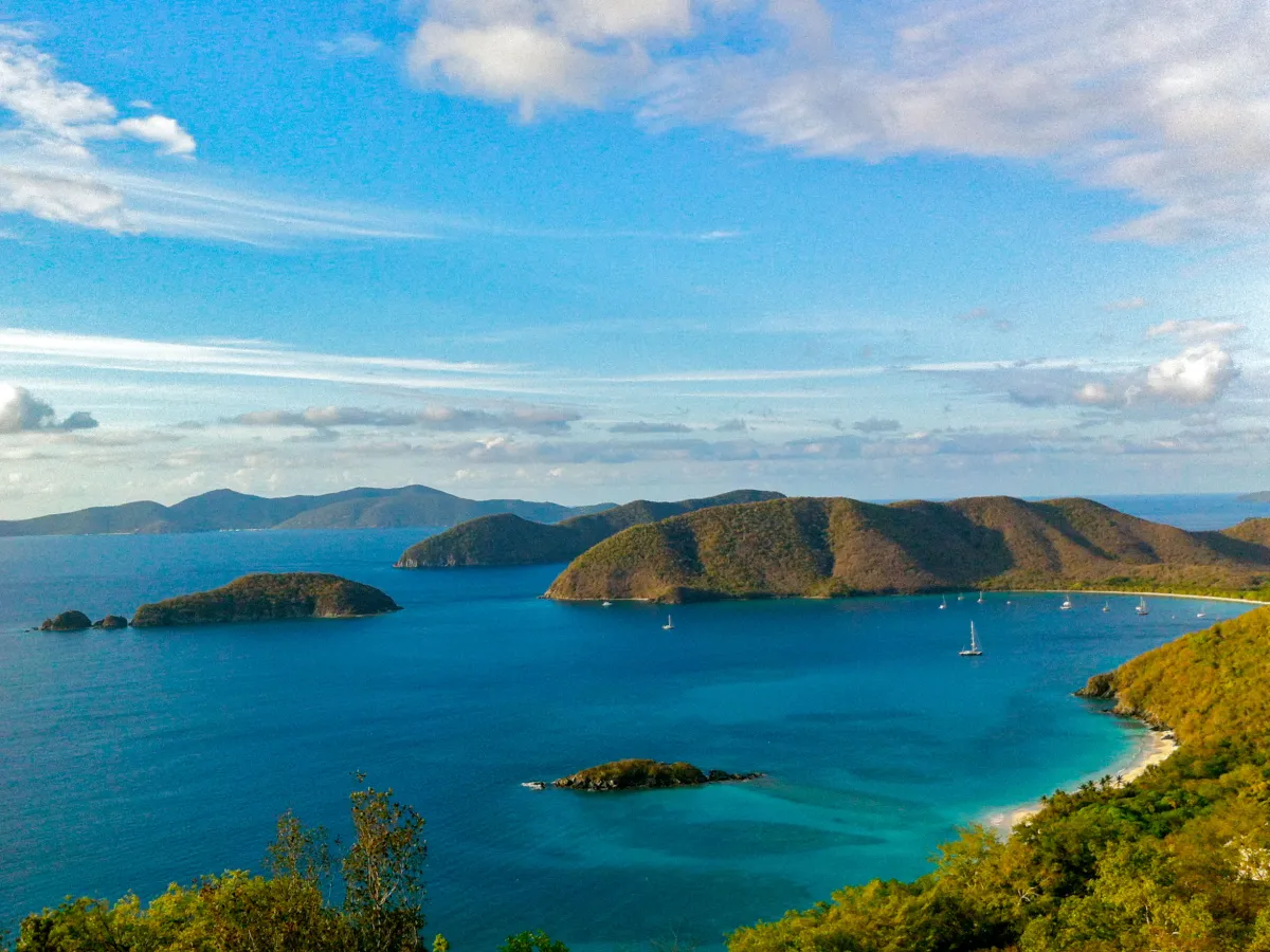 an island in the middle of a body of water
