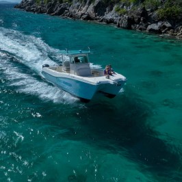 a small boat in a body of water