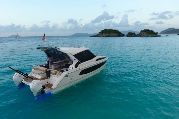 a small boat in a body of water